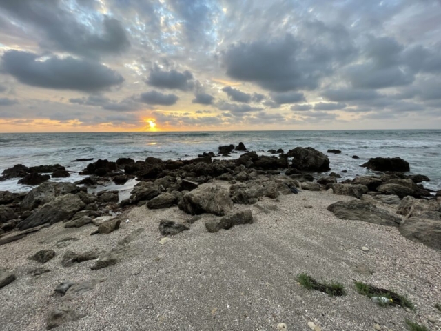 Sunset on a calm evening at Monkey Beach